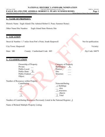 Nomination - National Park Service