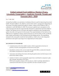 JSB Market Research : Global Animal Feed Additives Market - Analysis, Growth, Trends and Forecast 2013 - 2020