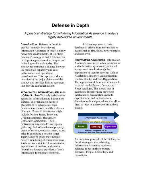 Defense in Depth - National Security Agency