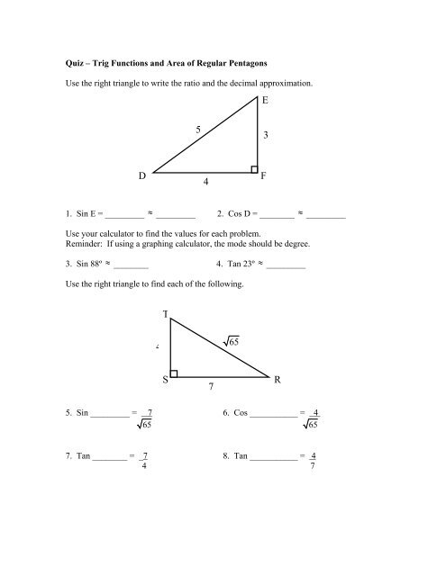 A Trigonometric Path into the Land of Regular Pentagons - National ...