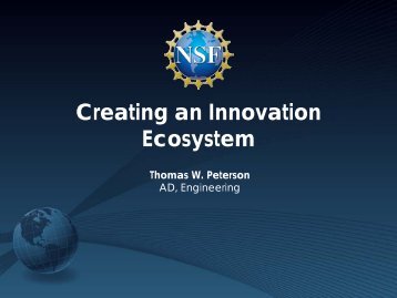 Creating an Innovation Ecosystem - National Science Foundation