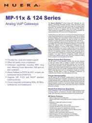 MP-11x & 124 Series - Nuera Communications Inc