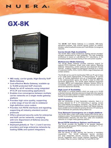 GX-8K - Nuera Communications Inc