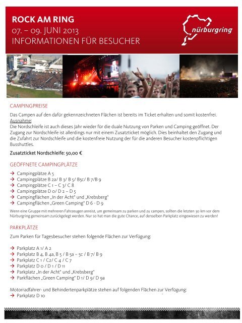 Infos Rock am Ring 2013 - NÃ¼rburgring