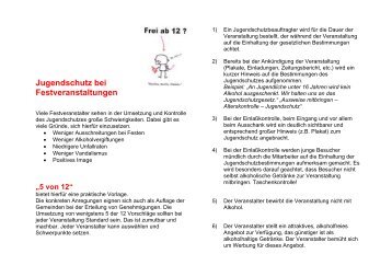 Jugendschutz bei Festveranstaltungen - Landkreis NÃ¼rnberger Land