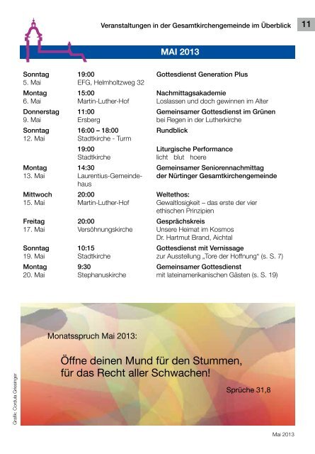 Mai 2013 - Evangelische Gesamtkirchengemeinde Nürtingen