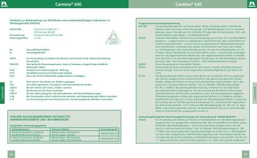 CarminaÂ® 640 CarminaÂ® 640 Die gute Fee im Herbst - Nufarm