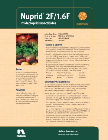 Nuprid 2F Product Information Bulletin (pdf 1.67MB) - Nufarm
