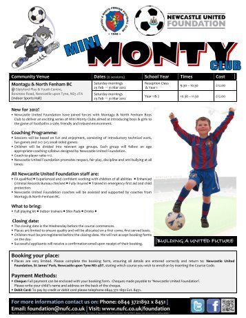 Mini Monty Club FebMar2012 - Newcastle United