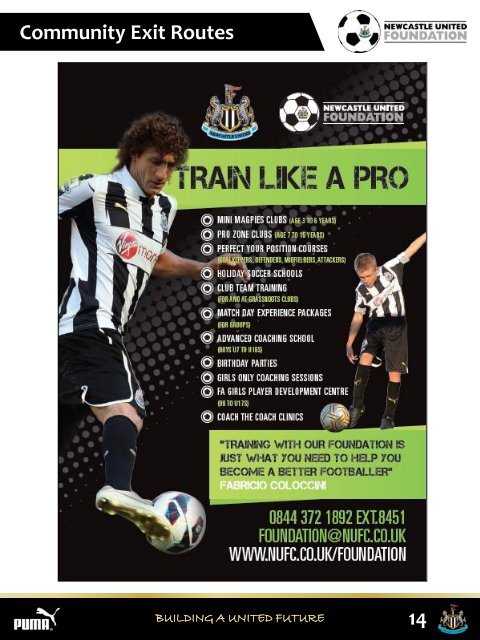 Newcastle United Foundation - GRASSROOTS CLUB - Brochure 2013