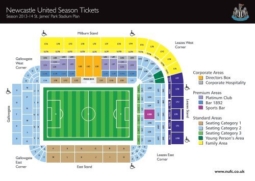 Price List &amp; Stadium Plan - Newcastle United