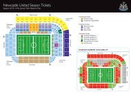 Seating Availability & Price List - Newcastle United