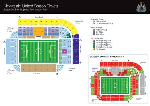 Seating Availability & Price List - Newcastle United