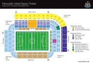 Price List & Stadium Plan - Newcastle United