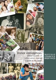 Donor conception - Nuffield Council on Bioethics