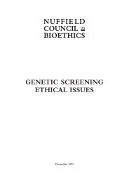 Genetic screening: ethical issues - Nuffield Council on Bioethics