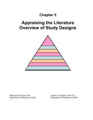 Appraising the Literature Overview of Study Designs