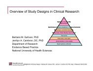 Overview of Study Designs in Clinical Research - National ...