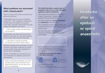 Headache after an epidural or spinal anaesthetic [pdf]