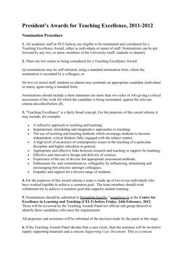 President's Awards for Teaching Excellence, 2008-2009