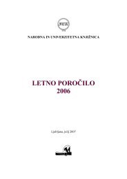 Leto 2006 - Narodna in univerzitetna knjiÅ¾nica - Univerza v Ljubljani