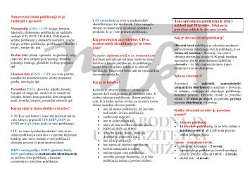 OBVEZNI IZVOD PUBLIKACIJ - Narodna in univerzitetna knjiÅ¾nica