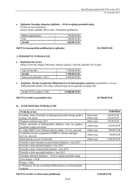 Program dela 2013 - Narodna in univerzitetna knjiÅ¾nica - Univerza v ...