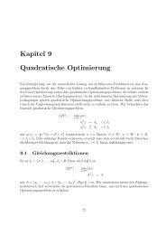 Kapitel 9 Quadratische Optimierung