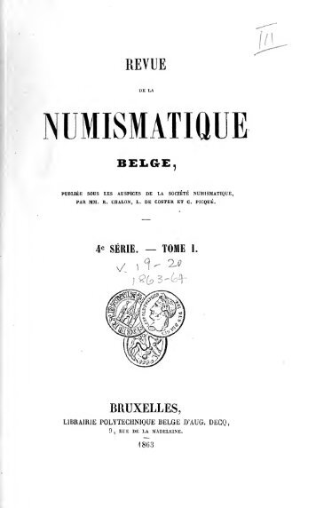 Revue belge de numismatique et de sigillographie