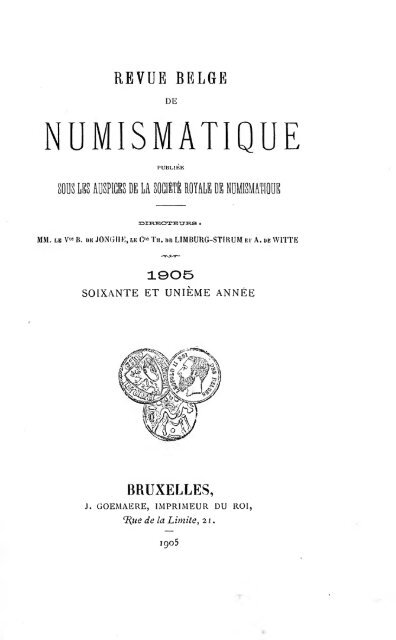 Revue Belge De Numismatique Et De Sigillographie Koninklijk