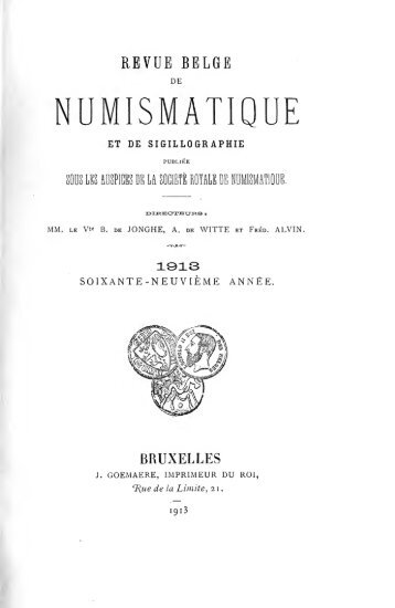 Revue belge de numismatique et de sigillographie