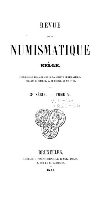 Revue belge de numismatique et de sigillographie