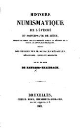 Histoire numismatique de l'ÃÂ¨vÃÂ¨chÃÂ¨ et principantÃÂ© de LiÃÂ©ge