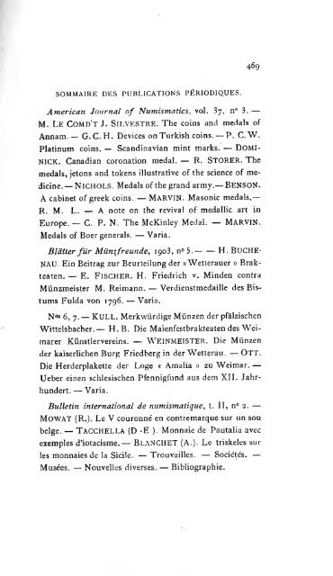 Revue belge de numismatique et de sigillographie - Koninklijk ...