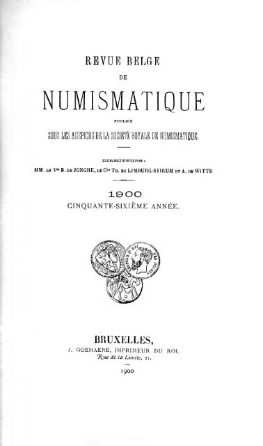 Revue belge de numismatique et de sigillographie - Koninklijk ...