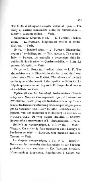 Revue belge de numismatique et de sigillographie - Koninklijk ...