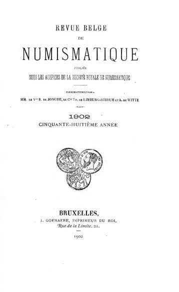 Revue belge de numismatique et de sigillographie