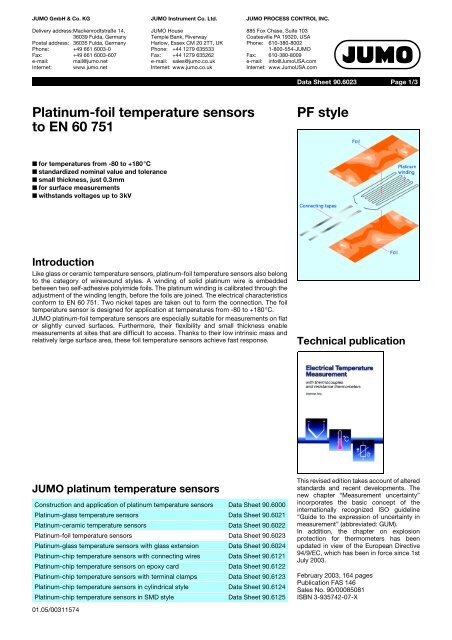 Platinum Temperature Sensors - Nuova Elva