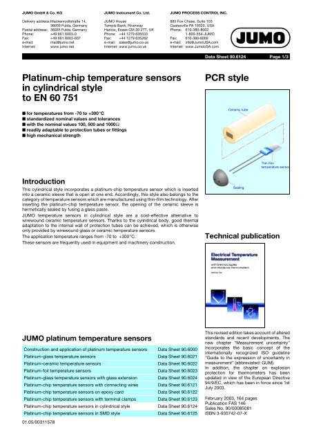 Platinum Temperature Sensors - Nuova Elva