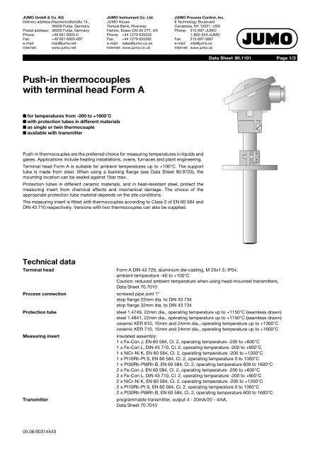 Thermocouples - Nuova Elva