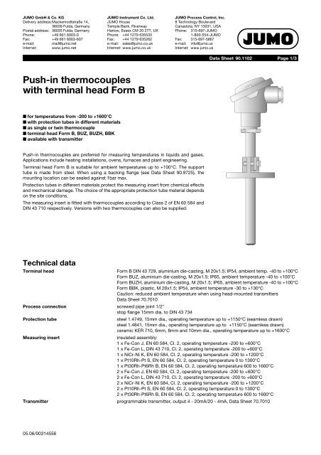 Thermocouples - Nuova Elva