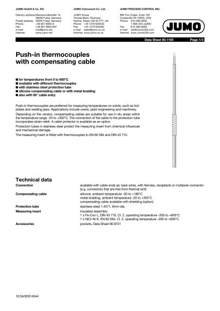 Thermocouples - Nuova Elva