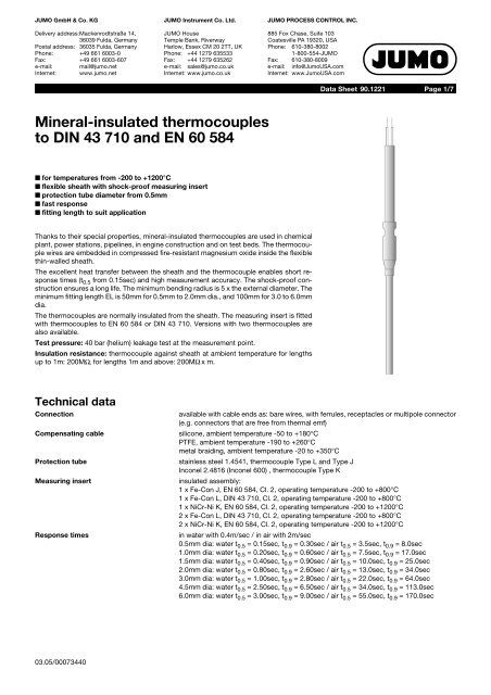 Thermocouples - Nuova Elva