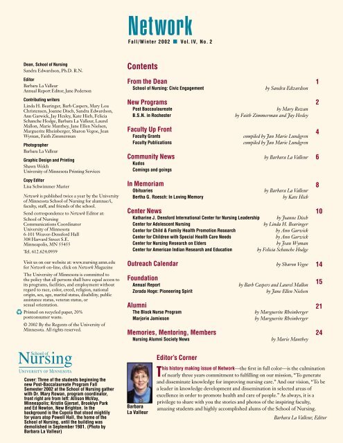 Fall/Winter 2002 - School of Nursing - University of Minnesota