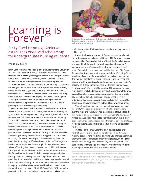 Minnesota Nursing magazine (Fall/Winter 2011) - School of Nursing ...