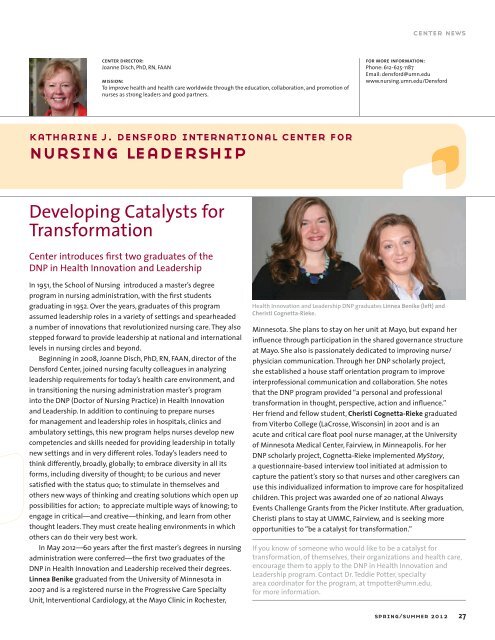 Minnesota Nursing Magazine Spring/Summer 2012 - School of ...