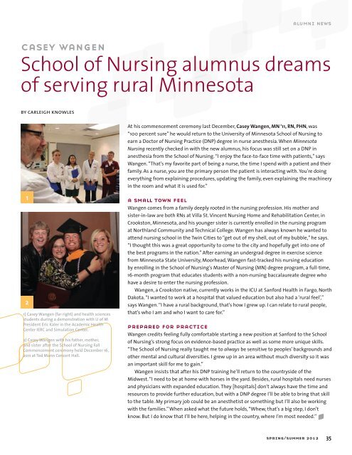 Minnesota Nursing Magazine Spring/Summer 2012 - School of ...