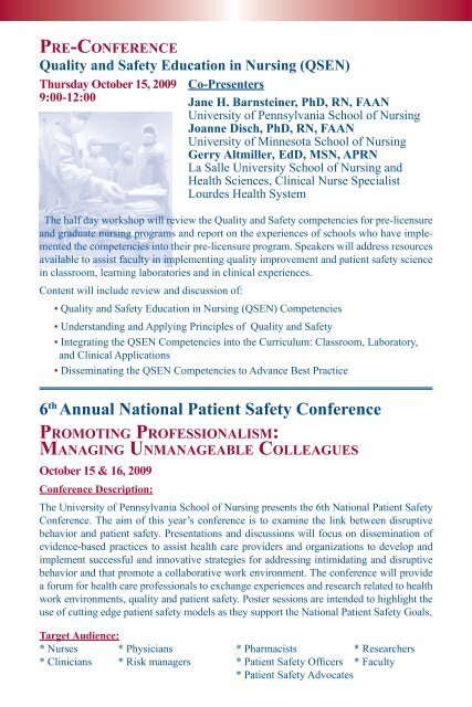 Patient Safety Brochure.pdf - University of Pennsylvania School of ...