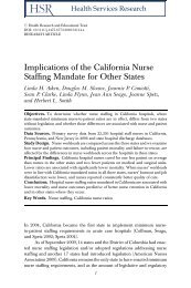 Implications of the California Nurse Staffing Mandate for Other States