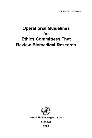 Operational Guidelines for Ethics Committees That Review ...